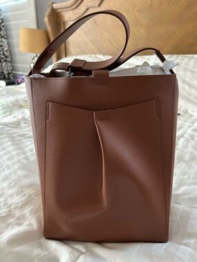 Everlane Brown Structured Leather Shoulder Tote bag